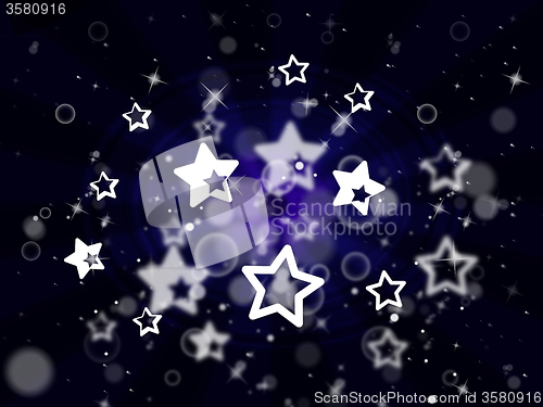 Image of Stars Background Represents Light Burst And Glare