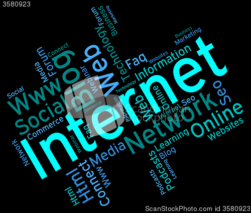 Image of Internet Word Shows World Wide Web And Www