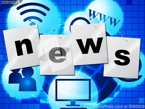 Image of News Media Represents Multimedia Journalism And Headlines