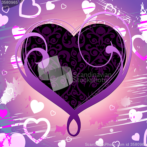 Image of Background Heart Shows Design Hearts And Template