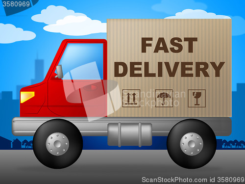 Image of Fast Delivery Indicates High Speed And Action