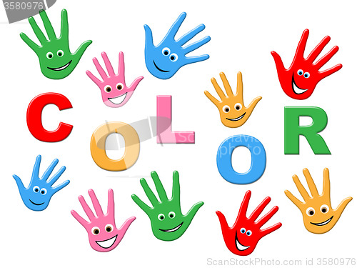 Image of Handprints Colorful Indicates Watercolor Childhood And Human