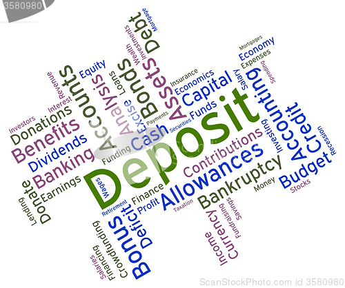 Image of Deposit Word Shows Part Payment And Advance