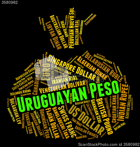 Image of Uruguayan Peso Represents Exchange Rate And Currencies