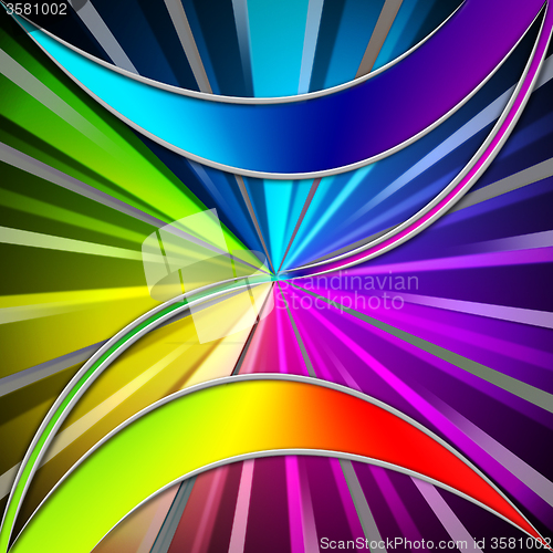 Image of Colorful Leaves Background Means Plant And Rainbow Rays\r