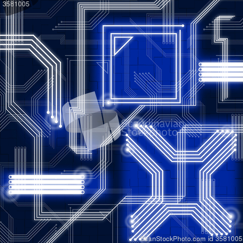 Image of Blue Lines Background Shows Web Connections And Information\r