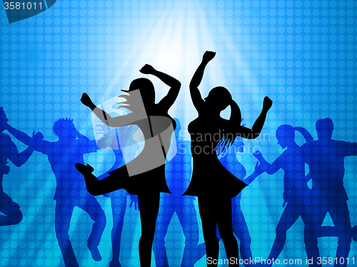 Image of Women Dancing Represents Disco Music And Adults