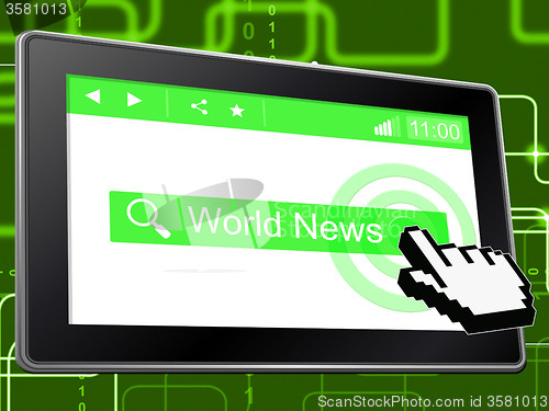 Image of World News Shows Web Site And Headlines