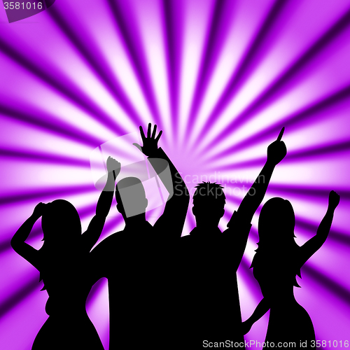 Image of Party Dancing Means Disco Music And Celebration