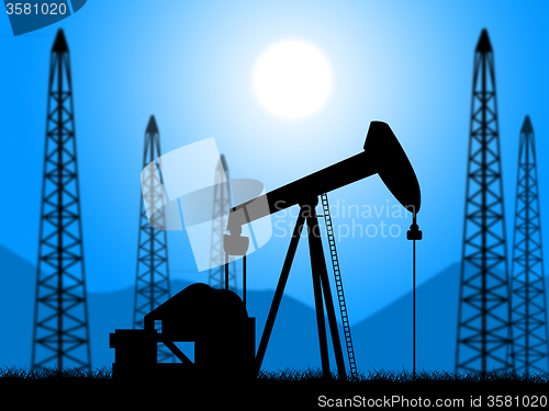 Image of Oil Wells Represents Power Source And Drill