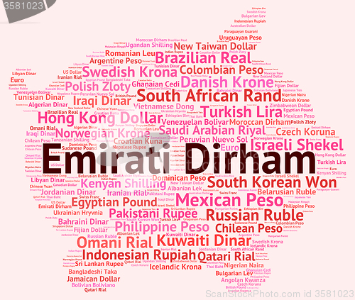 Image of Emirati Dirham Shows United Arab Emirates And Currency