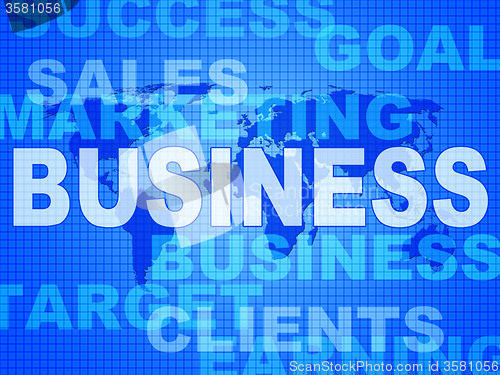 Image of Business Words Shows Corporate Commerce And Buy