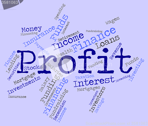 Image of Profit Word Indicates Wordcloud Growth And Earning