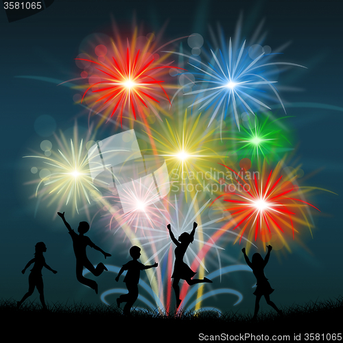 Image of Play Fireworks Indicates Celebrate Festive And Children