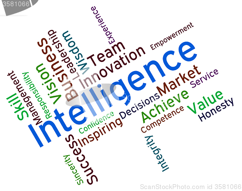 Image of Intelligence Words Represents Intellectual Capacity And Ability