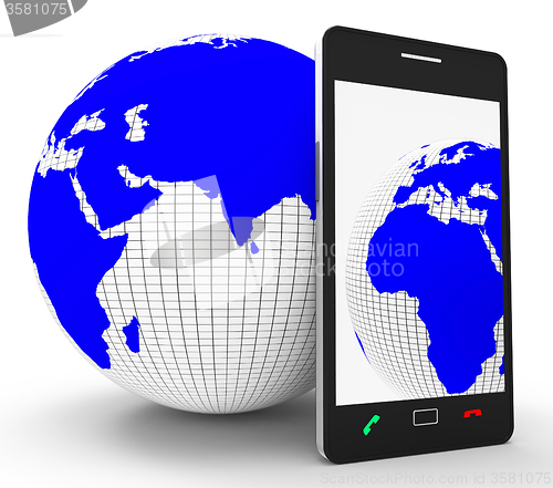 Image of Worldwide Phone Connection Means Web Site And Globalize