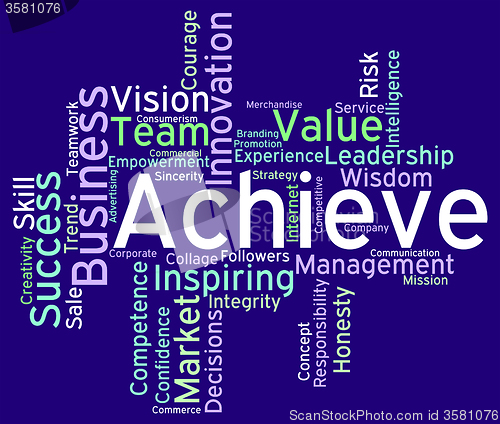 Image of Achieve Words Means Succeed Wordcloud And Text