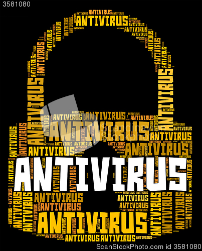 Image of Antivirus Lock Represents Word Infection And Spyware