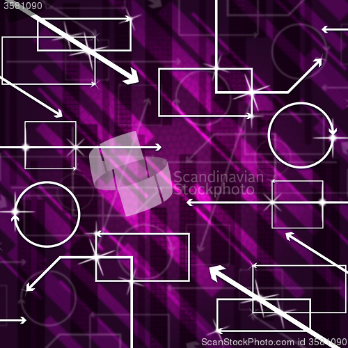 Image of Mauve Shapes Background Means Rectangles Oblongs And Arrows\r