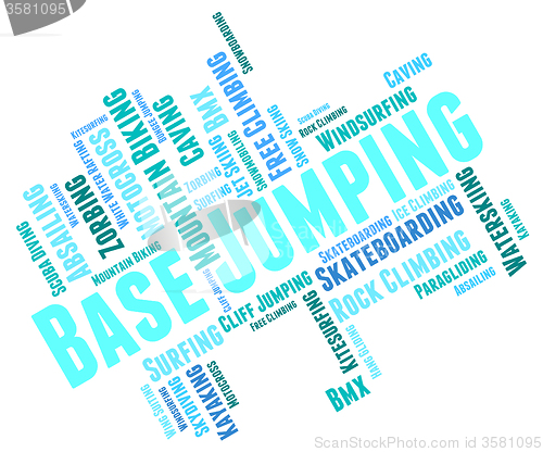 Image of Base Jumping Shows Word Wordcloud And Cliff