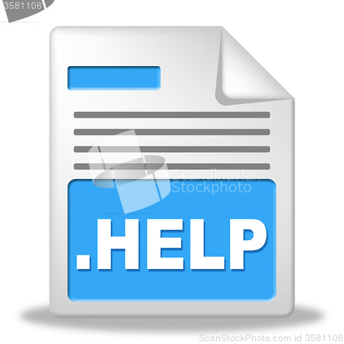 Image of Help File Means Paperwork Correspondence And Document