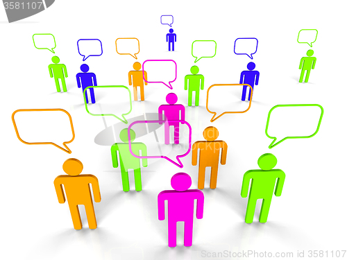 Image of People Communicating Represents Network Server And Communication