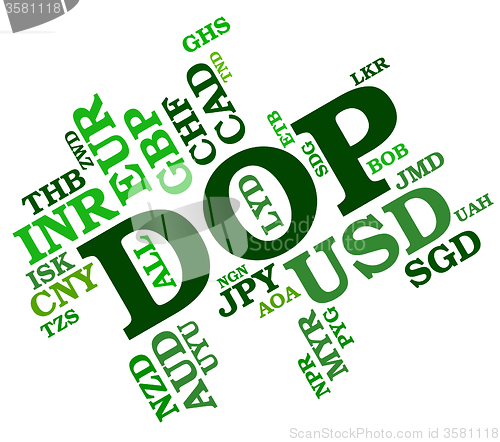 Image of Dop Currency Represents Dominican Republic Peso And Currencies