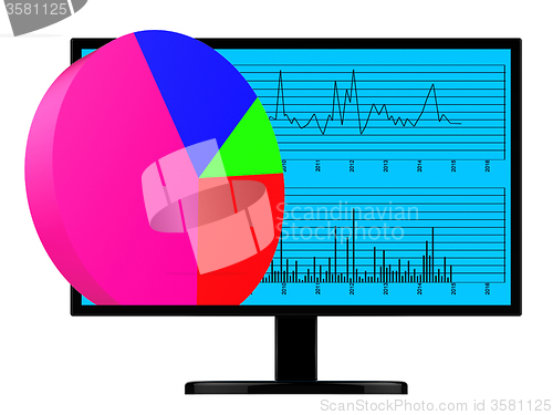 Image of Pie Chart Online Indicates World Wide Web And Analysis