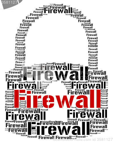 Image of Firewall Lock Indicates Protect Wordcloud And Defence