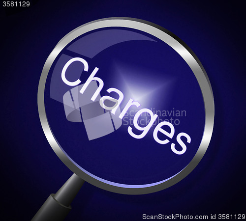 Image of Charges Magnifier Represents Costs Magnification And Cost