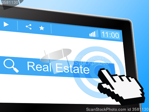 Image of Real Estate Indicates On The Market And Web