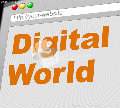 Image of Digital World Shows Globalise Electronic And Globalization