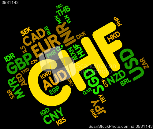 Image of Chf Currency Shows Foreign Exchange And Coinage