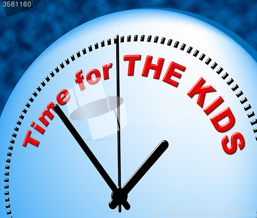 Image of Time For Kids Represents Just Now And Child