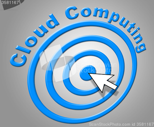 Image of Cloud Computing Represents Network Server And Computer