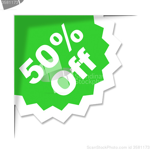 Image of Fifty Percent Off Shows Retail Discounts And Clearance