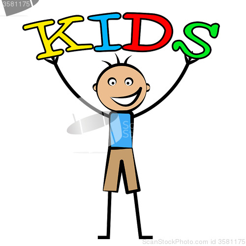 Image of Kids Word Indicates Son Youth And Child