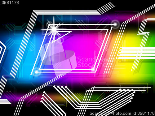 Image of Rainbow Lines Background Means Info Highway And Internet\r