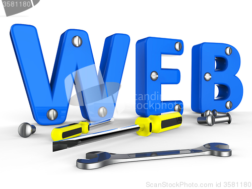 Image of Web Tools Indicates Internet Softwares And Www