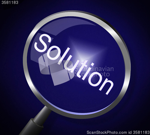 Image of Magnifier Solution Represents Success Goal And Solve