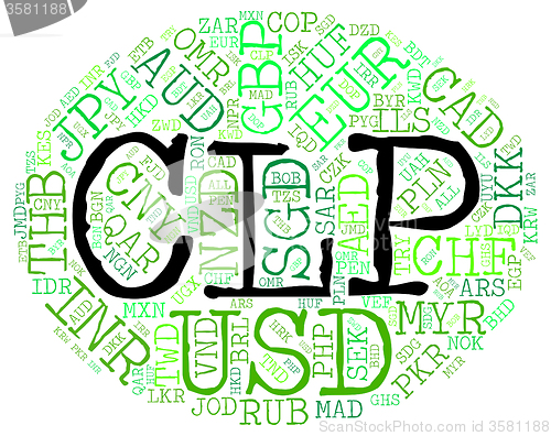 Image of Clp Currency Shows Chilean Pesos And Broker