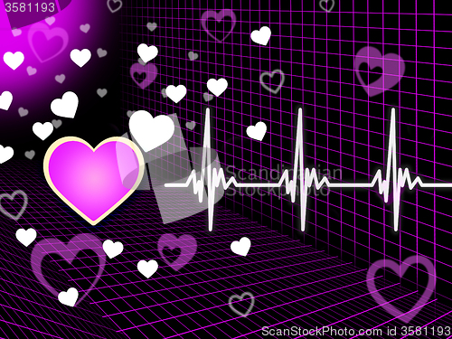 Image of Purple Heart Background Means Organ Blood And Grid \r