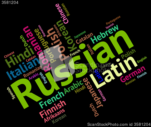 Image of Russian Language Means Foreign Wordcloud And Text