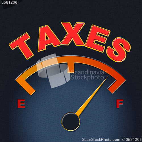 Image of Taxes Gauge Represents Irs Duties And Taxation