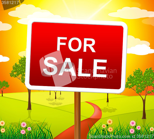 Image of For Sale Indicates Real Estate Agent And Placard