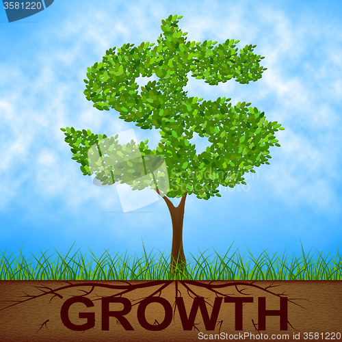 Image of Growth Tree Means American Dollars And Banking