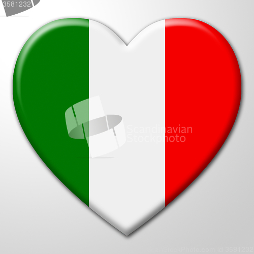 Image of Italy Heart Indicates Valentines Day And Europe