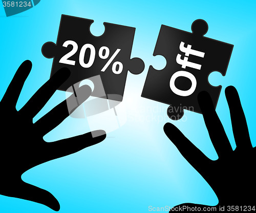 Image of Twenty Percent Off Represents Save Discount And Sale