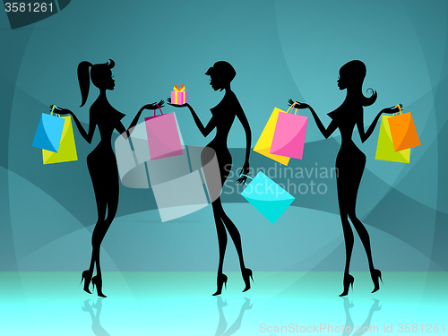 Image of Women Shopper Means Retail Sales And Adult