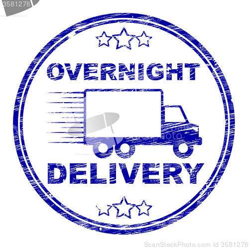 Image of Overnight Delivery Stamp Shows Next Day And Courier